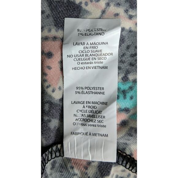 LuLaRoe Azure Printed Skirt Aqua Blue Pink Floral Vine A-line XS - Picture 8 of 8